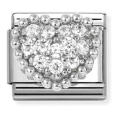 Nomination Composable Classic Link 330322/07 Heart in 925 Silver & White CZ